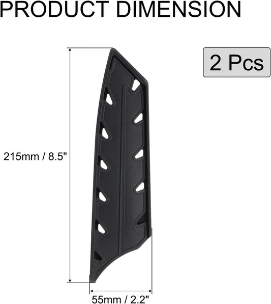 2 Pcs Knife Cover Sleeves, 8.5" x 2.2" PP Knives Edge Guard Blade Protector Universal Knife Sheath for Home Kitchen, Black