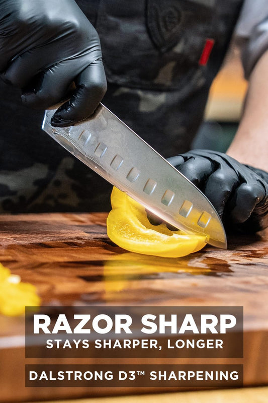 7" Santoku Knife — 67-Layer Damascus AUS-10V, 62+ HRC — For Vegetable Prep, Sushi Technique & Precision Everyday Cooking — Hammered Finish, Full-Tang G10, Shogun ELITE, customer support
