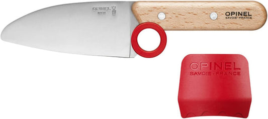 Le Petit Chef Knife Set, Chef Knife with Rounded Tip, Fingers Guard, For Children, Teaching Food Prep and Kitchen Safety, 2 Piece Set, Made in France