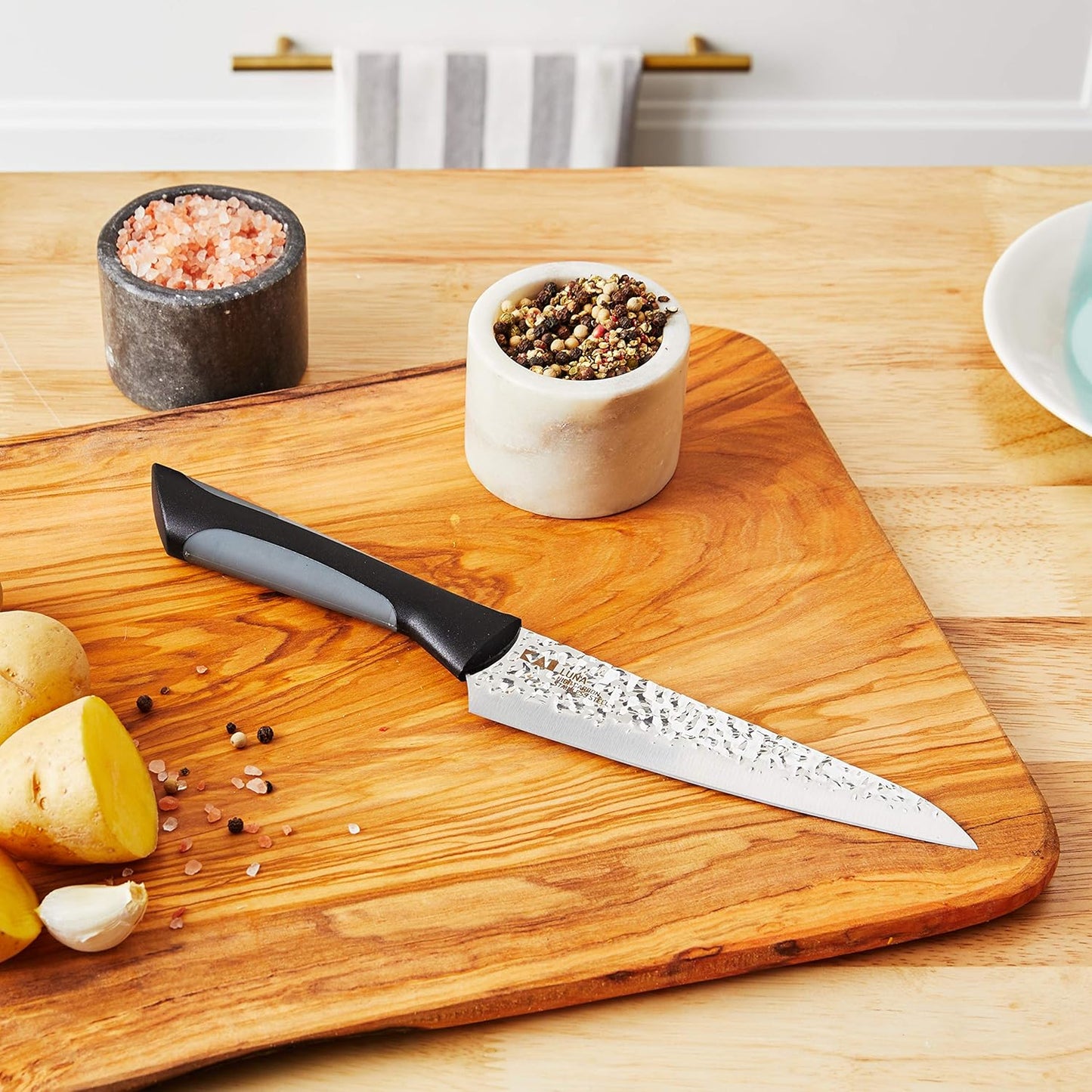 Luna Utility Knife 6", Narrow, Straight-Bladed Kitchen Knife Perfect for Precise Cuts, Ideal for Preparing Sandwiches or Trimming Vegetables, Hand-Sharpened Japanese Knife