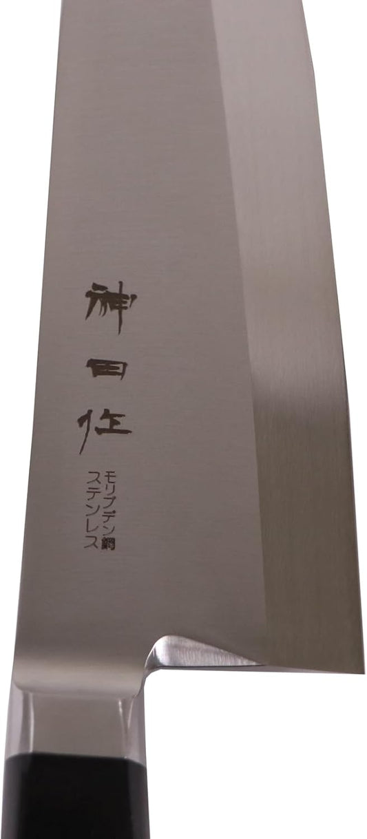 129098 Deba Knife 8.3 inches (21 cm), Made in Japan, Commercial Use, With Tip, Sashimi, Fish, Molybdenum Steel, Black Plywood