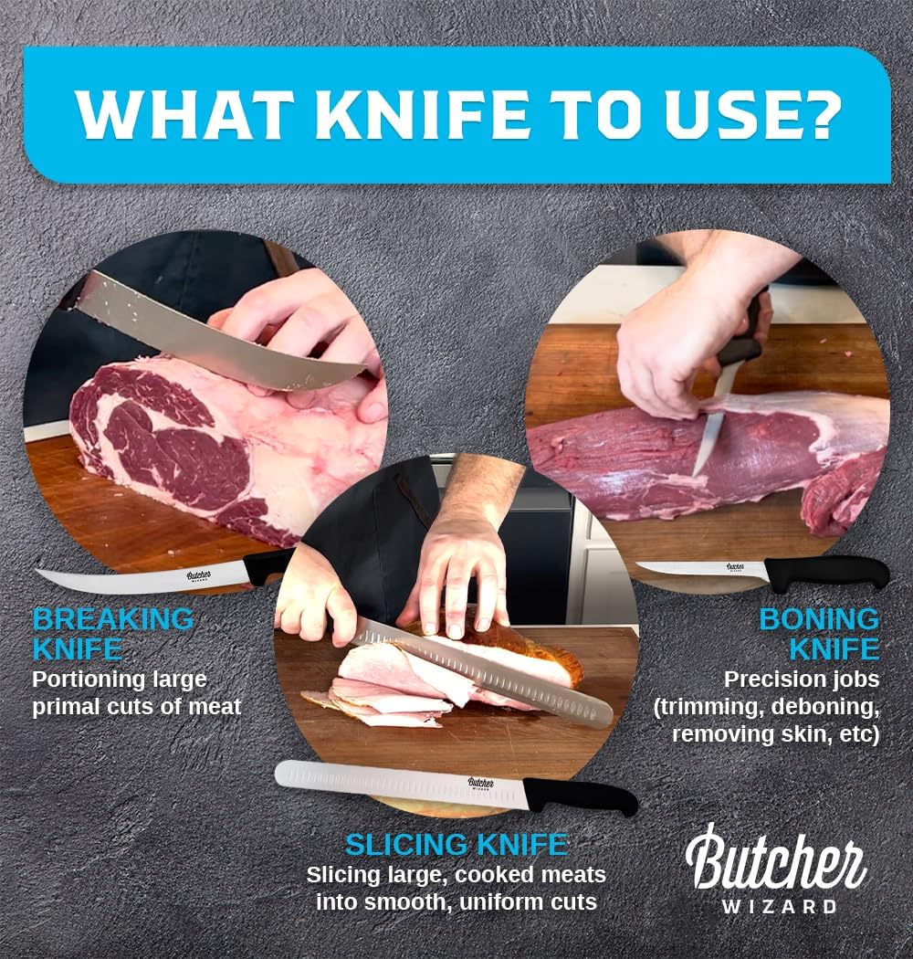 Slicing Knife 12" – Brisket and Carving Knife with Granton Edge for BBQ, Turkey, Ham, Prime Rib, and Precise Meat Cutting