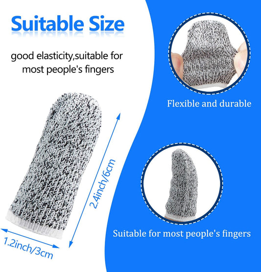 40 Pieces Cut Resistant Finger Cots Protection Reusable Finger Thumb Protector Gloves for Kitchen Sculpture Work (2.4 Inch)