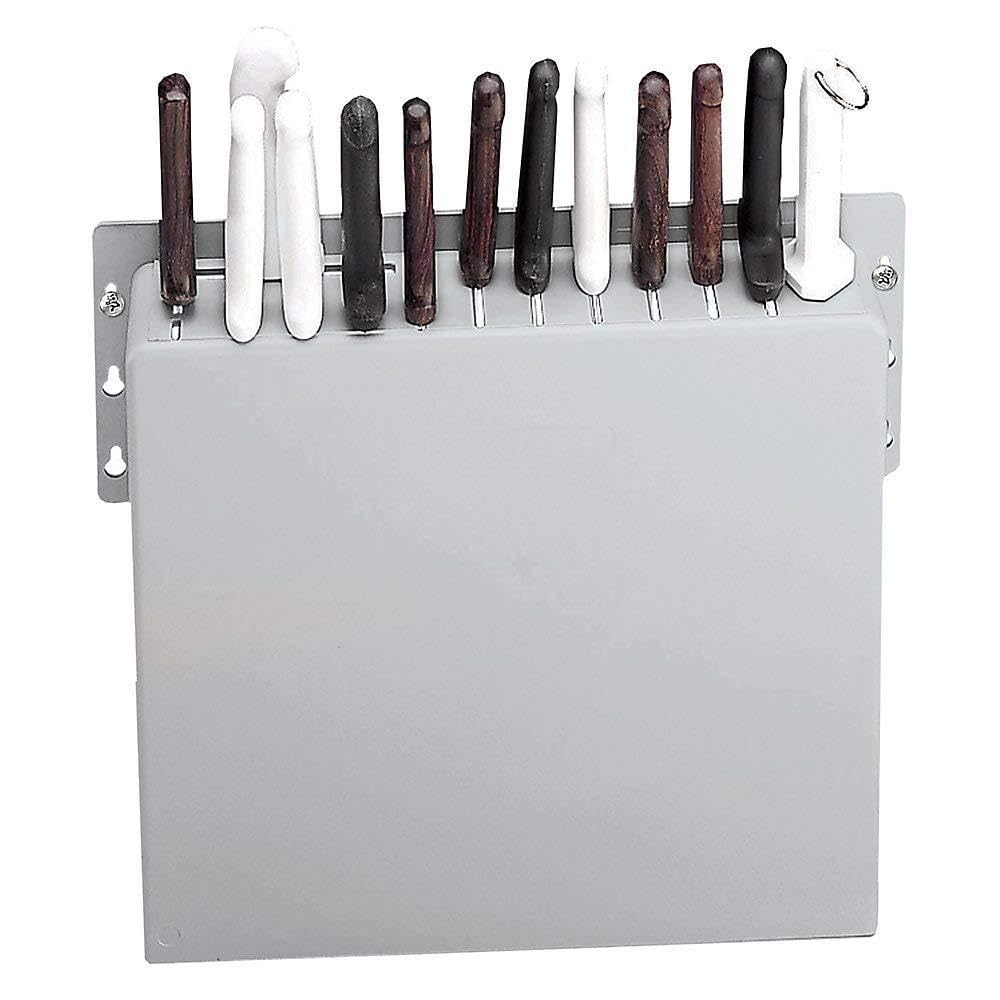 TableCraft PKR-1 Plastic Knife Rack 15"x16"x3" - Space-Saving Compact Knife Storage, Easy Access, Wall or Counter Mountable, Durable Polystyrene Block, Wipe Clean, Wall Fixings Not Included