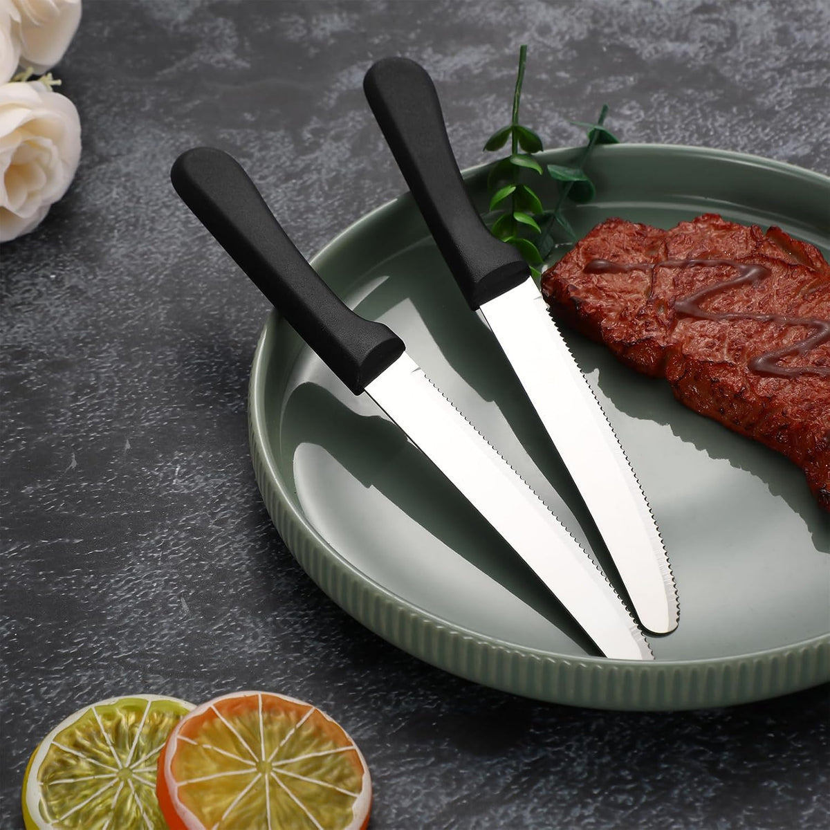 150 Pcs 8.39 Inch Steak Knife Sets Stainless Steel Serrated Edge