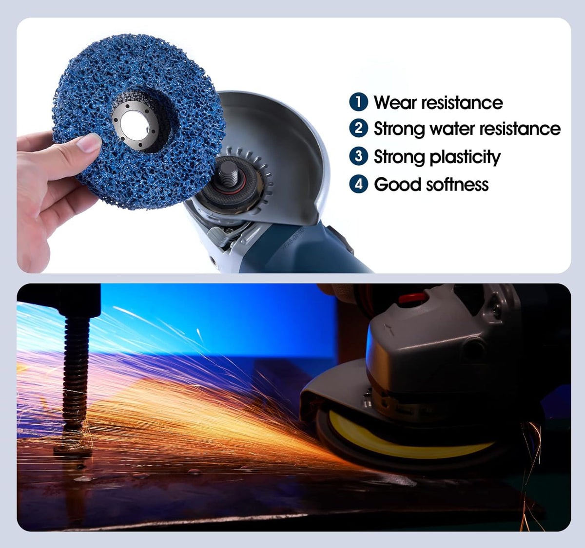 Stripping Discs 4-1/2" x 7/8" Rust Remover Wheel Remove Paint 5PCS Bule Strip Discs Oxidation Poly Strip Wheel Disc Abrasive Angle Grinding Wheel