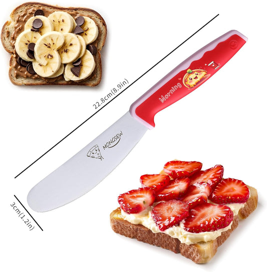 2PCS Butter Knife Spreader, 4.7 Inch Stainless Steel Sandwich Butter Spreader Knife for Food with Serrated Edge , Great for Butter, Cheese, Sandwhich Peanut, Jam, Dishwasher Safe (Stylish Pattern)