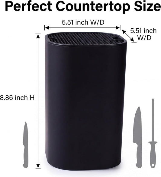 Universal Large Knife Block without Knives,Kitchen Knife Holder | Countertop Knife Organizer, Space Saving Universal Storage Stand for Home Kitchen Countertop Use