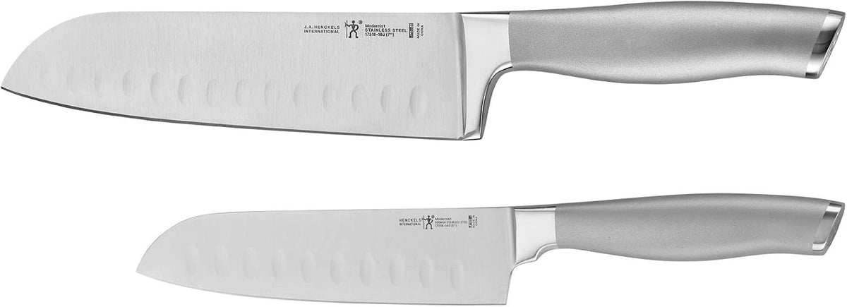 Modernist Razor-Sharp Hollow Edge Santoku Knife 7 inch, German Engineered Informed by 100+ Years of Mastery