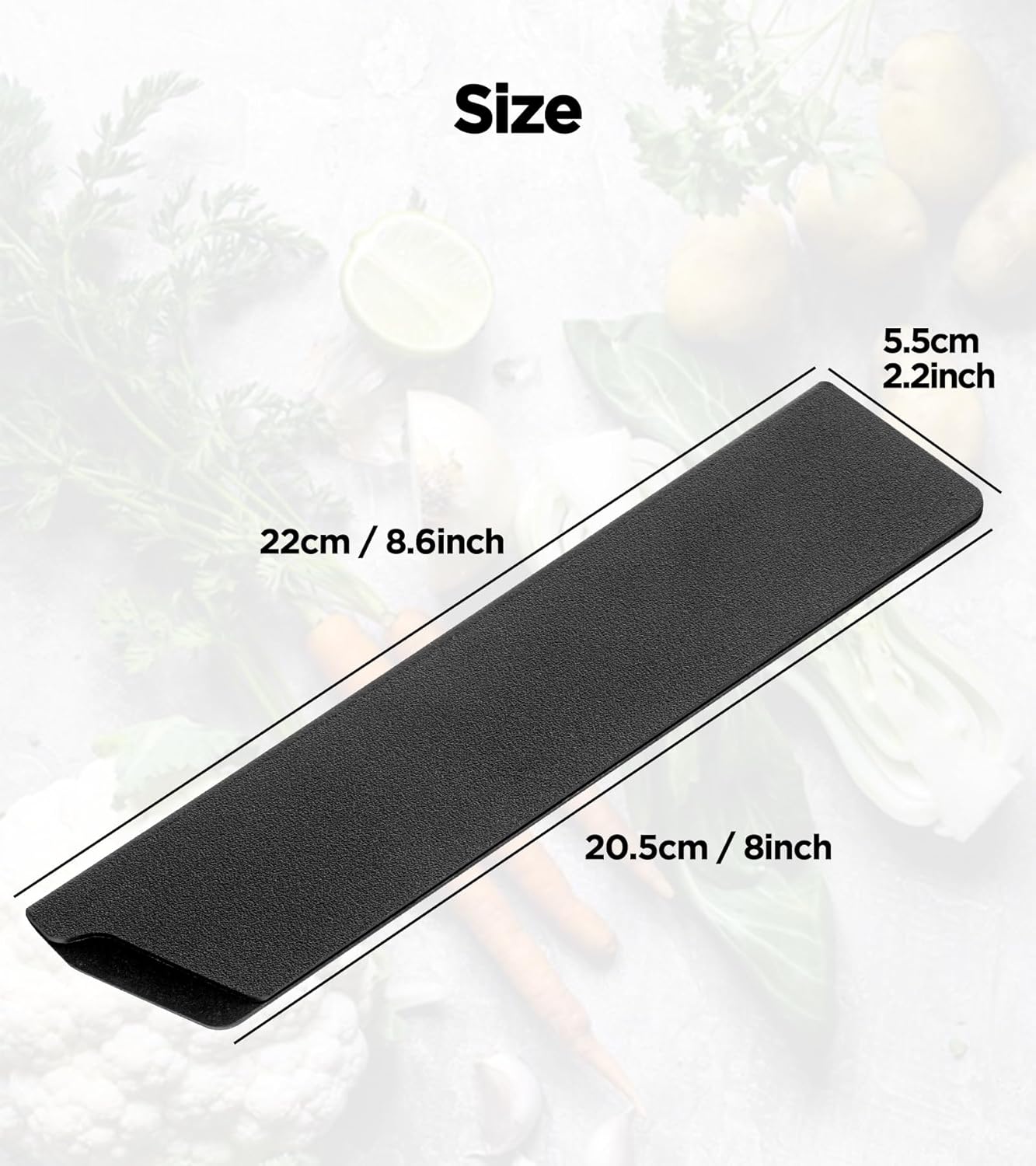 Knife Guard, 8 Inch x 2 Inch Knife Sheath 2Pack Durable Universal Fit Blade Edge Cover Knife Sleeves Protectors Guards for Chef Knives, Kitchen Knives Extra Strength, Black