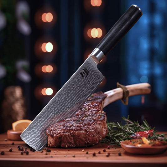 Nakiri Knife VG-10 Damascus Steel 67-Layer Japanese Vegetable Cleaver, Ultra Sharp 602 HRC Kitchen Knife with Black Pakka Wood Handle, Professional Chef Knife for Vegetables & Food Prep