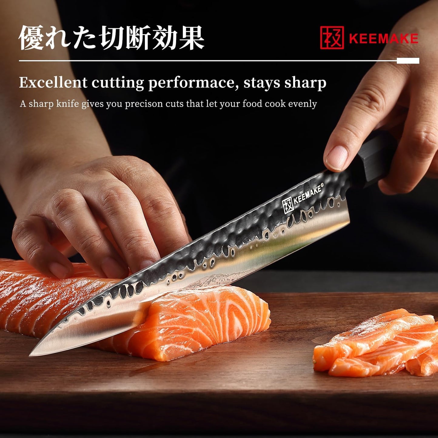Santoku Knife 7 inch Chef Knife, Japanese 440C Stainless Steel Kitchen Knife, Porfessional Cooking Knife for Meat Cutting with G10 Bolster Octagonal Wood Handle