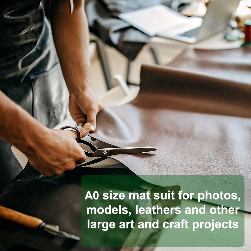 9'' × 12'' Professional Self Healing Cutting Double Sided 5-Ply Mat, Best Gridded Rotary Cutting Board for Quilting, Sewing, Craft, Fabric & Scrapbooking (Green/Black)…