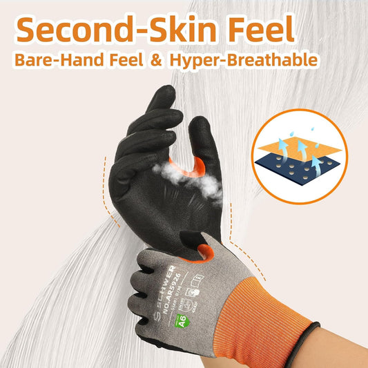 21-Gauge A6 AIR-SKIN Cut Resistant Work Gloves, AR5926, S | Extreme Lightweight & Thin, 3D-Comfort, Ultimate Dexterity, Breathable, Precision Work, Gardening, Strong Grip, Touchscreen