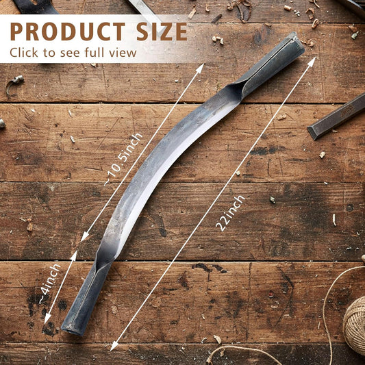 10" Tree Draw Knife Sets with Gloves, Full-tang Wood Scraper Debarking Tool,Spoke Shave & Wood Shaving Tool for Carving Woodworking Bark Peeling Shaver