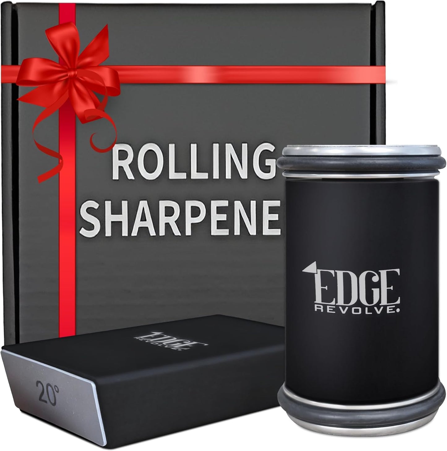 Rolling Knife Sharpener Kit, Magnetic 15° & 20° Angle Guides, Diamond & Ceramic Discs, Manual Rolling Knife Sharpener Tool for Razor-Sharp Kitchen gadgets, Chef & Outdoor Knives (Brown Gold)