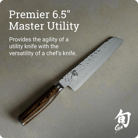 Premier 6.5" Master Utility Knife | Handcrafted Japanese Knife, Precision and Sharpness, VG-MAX Core, Damascus Stainless Steel Cladding, Pakkawood Handle