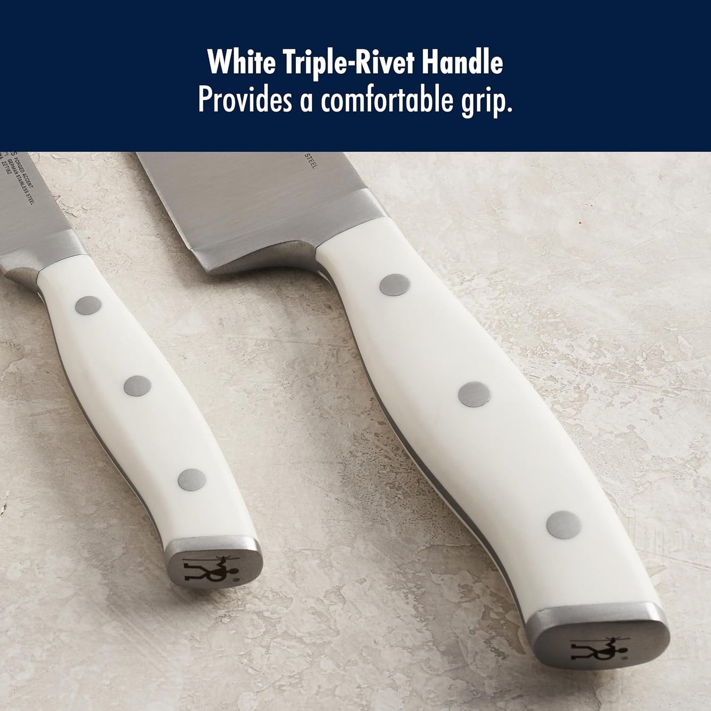Forged Accent Razor-Sharp 2-pc Paring Knife Set, White Handle, German Engineered Informed by 100+ Years of Mastery
