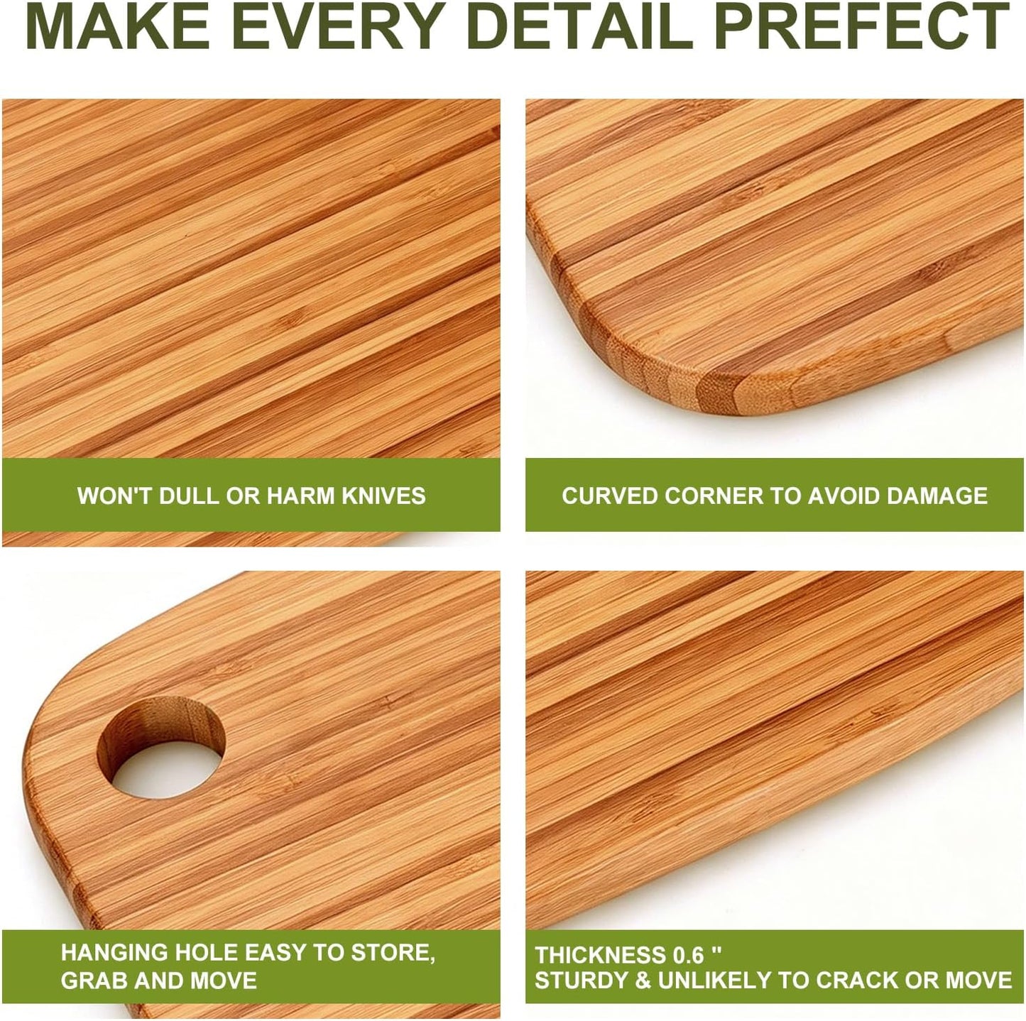 Small Acacia Wood Cutting Boards for Kitchen with Hanging | Medium Wooden Cutting Board for Vegetables, Fruit, Bread, Meat, Cheese, Charcuterie - BPA Free, 10" x 8"