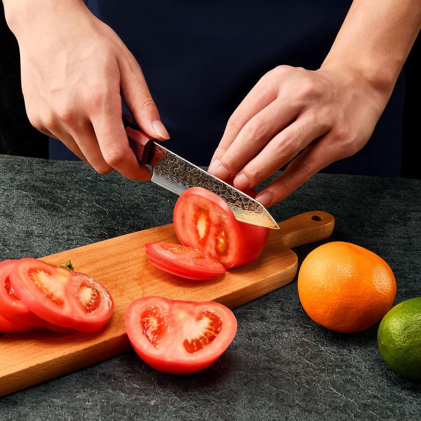 Kiritsuke Chef Knife 8.5 Inch, Japanese Damascus Knife 67-Layer Steel with G10 Handle - Sharp VG-10 High Carbon Stainless Steel for Home and Kitchen