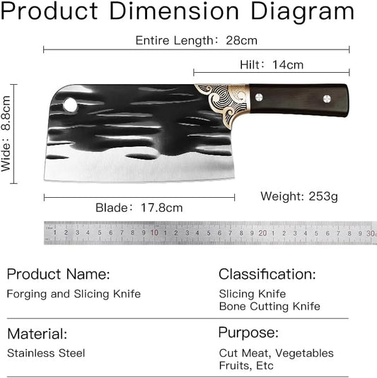 Meat Cleaver,11.4 inch Bone Chopping Cleaver, kitchenware 3Cr13 Stainless Steel for Home Kitchen & Restaurant