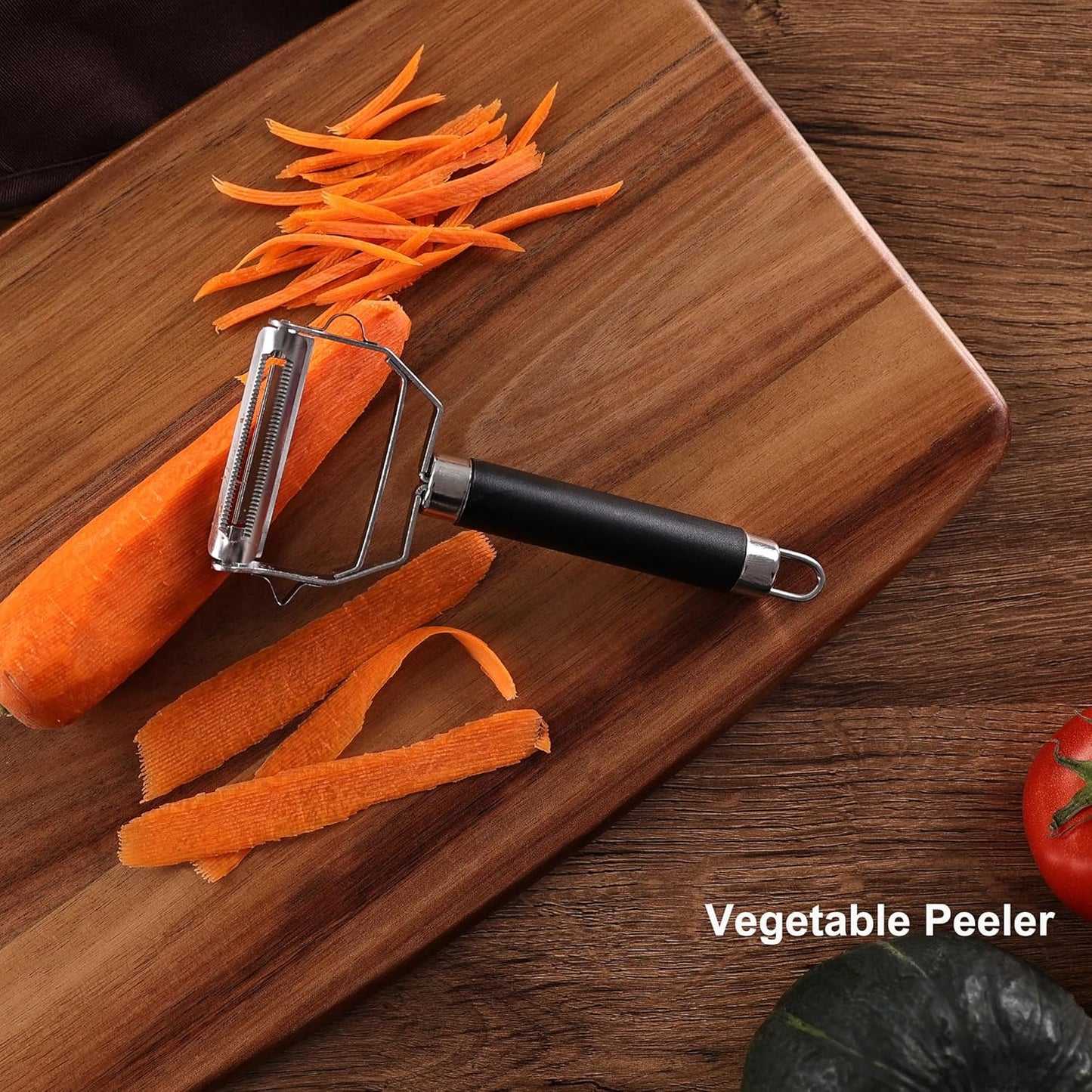 Knife Set, 10 Pieces Knife Block Set - Stainless Steel Kitchen Knives with Sharpener and Cheese Knife, Non-Slip Ergonomic Handles, Exquisite Knives Set - Stylish Black