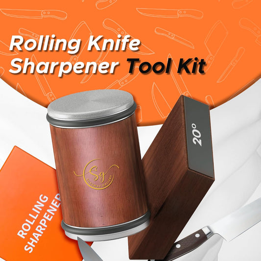 Rolling Knife Sharpener โ Kitchen Knife Sharpener with Diamond Grinding Discs, 15ยฐ & 20ยฐ Magnetic Angles, Easy-to-Use Knife Sharpening Tool for Chef & Home Kitchen Knives
