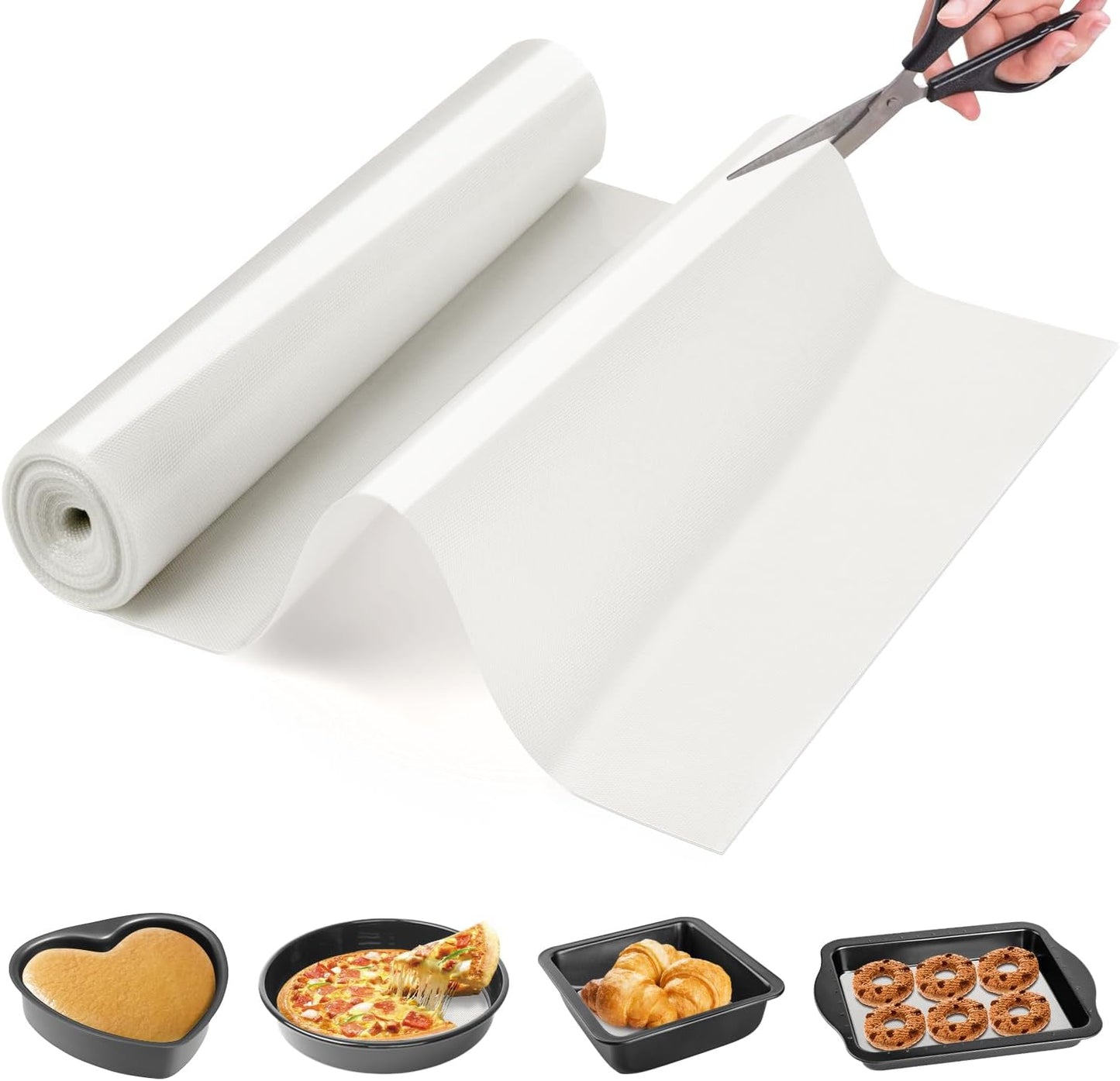 Silicone Baking Mat Roll -Reusable & Best German Silicone Mat Roll-Heat Resistant Freeze Dryer Mat Non Stick Pastry Mat Dough Rolling Mat, Non Slip Countertop Protector Mat, Cut to Size Silicone Mat