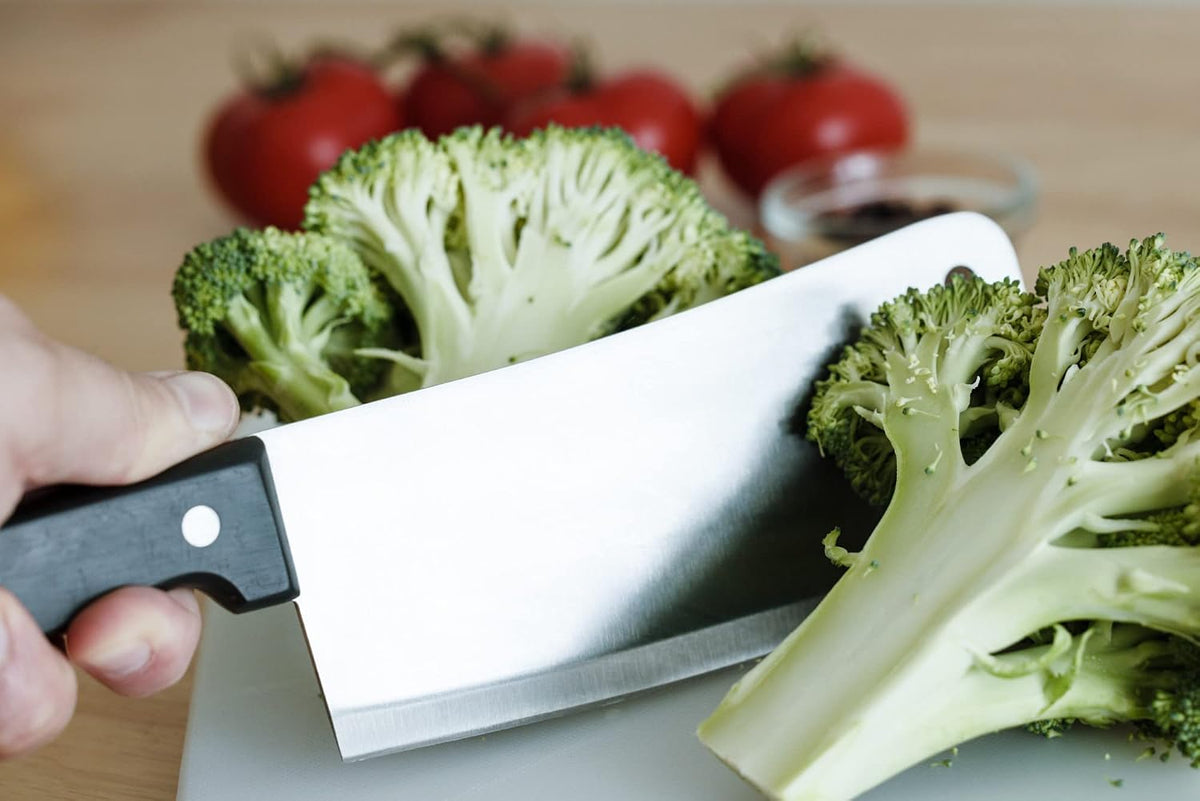 Select Meat Cleaver, 7 Inch Blade 12 Inches In Length, Stainless Steel/Black