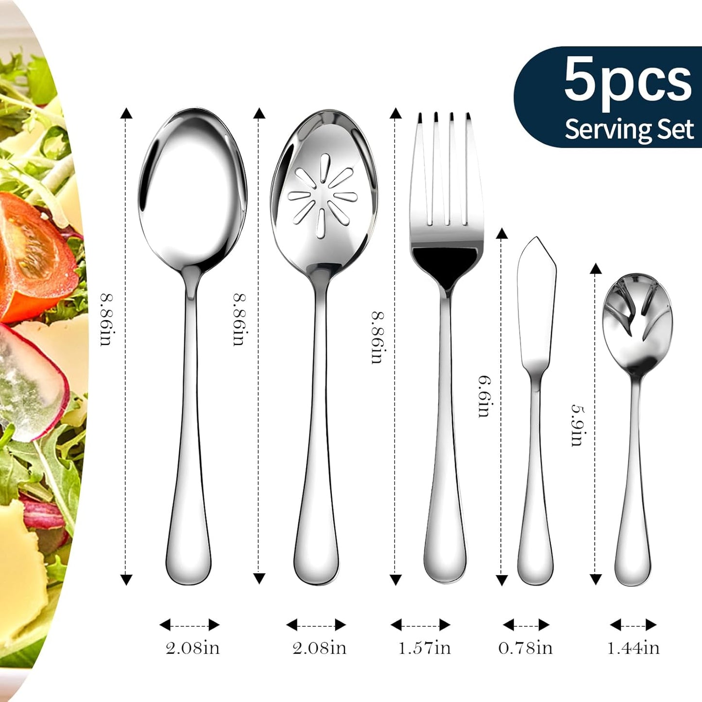Silverware Set for 8, 40 Piece Stainless Steel Flatware Utensil Cutlery Set | Heavy Duty Steak Knife Fork and Spoon, Dishwasher Safe, Gift Package for Wedding Housewarming