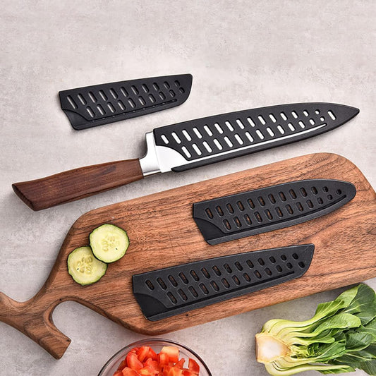 8 Pieces Universal Knife Guards Set, Plastic Kitchen Knife Covers Sleeves Knife Sheath Blade Protector for Paring Utility Santoku Nakiri Cleaver Bread Carving Chef Knife