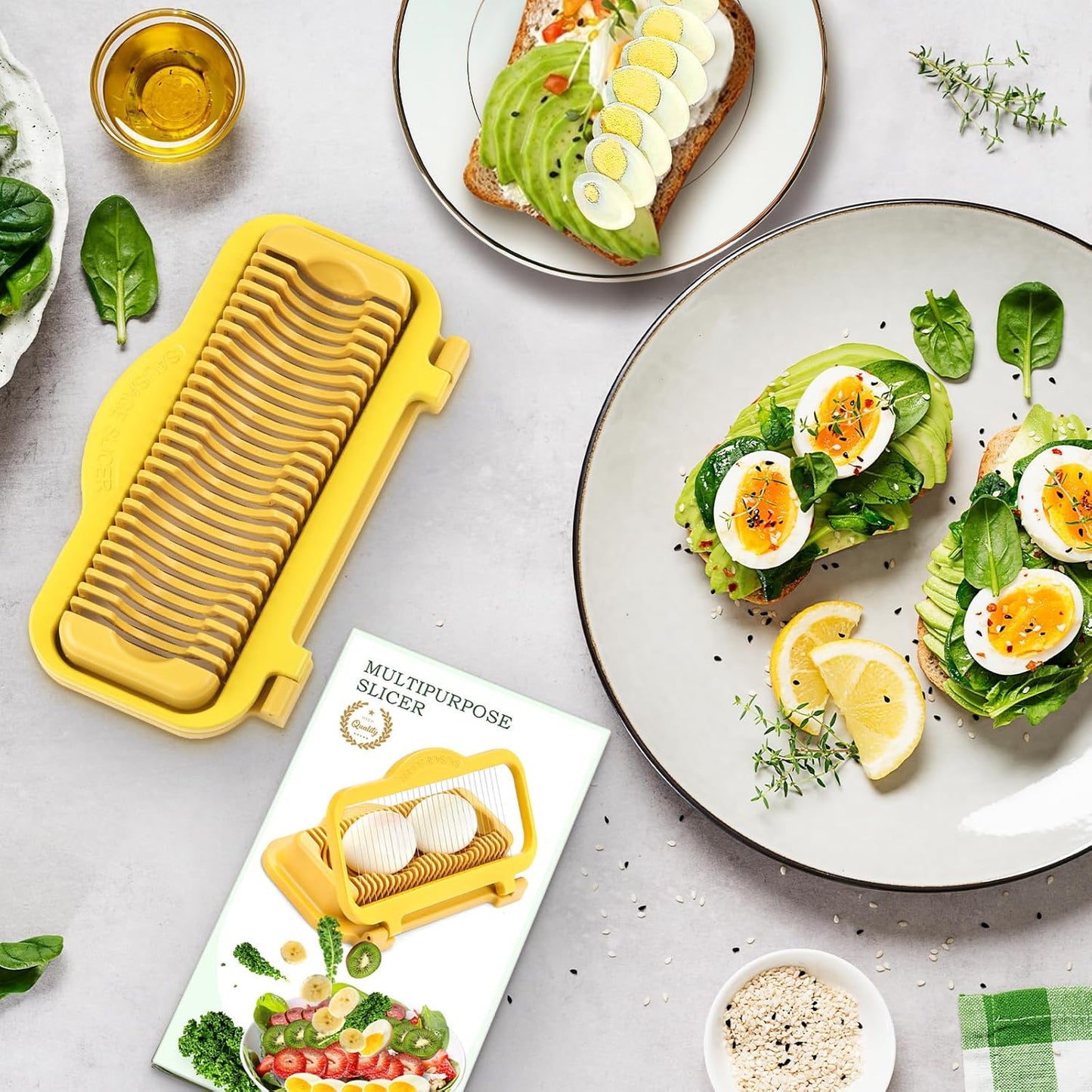 Larger Egg Slicer for Hard Boiled Eggs Banana Slicer, Aluminium & Stainless Steel Wires Strawberry slicer Multipurpose Heavy Duty Dishwasher Safe Banana Cutter slicer