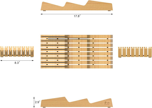 Cangshan Bamboo In-Drawer 15-Slot Knife Organizer Block