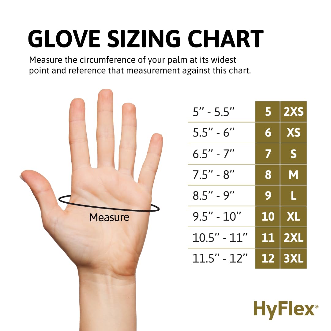 HyFlex 11-840 Foam Nitrile Coated Work Gloves, Size L, 12 Pairs | Gray, Size 9 (L), unisex, touchscreen, work gloves with foam nitrile grip & FORTIX abrasion, ideal for automotive & aerospace