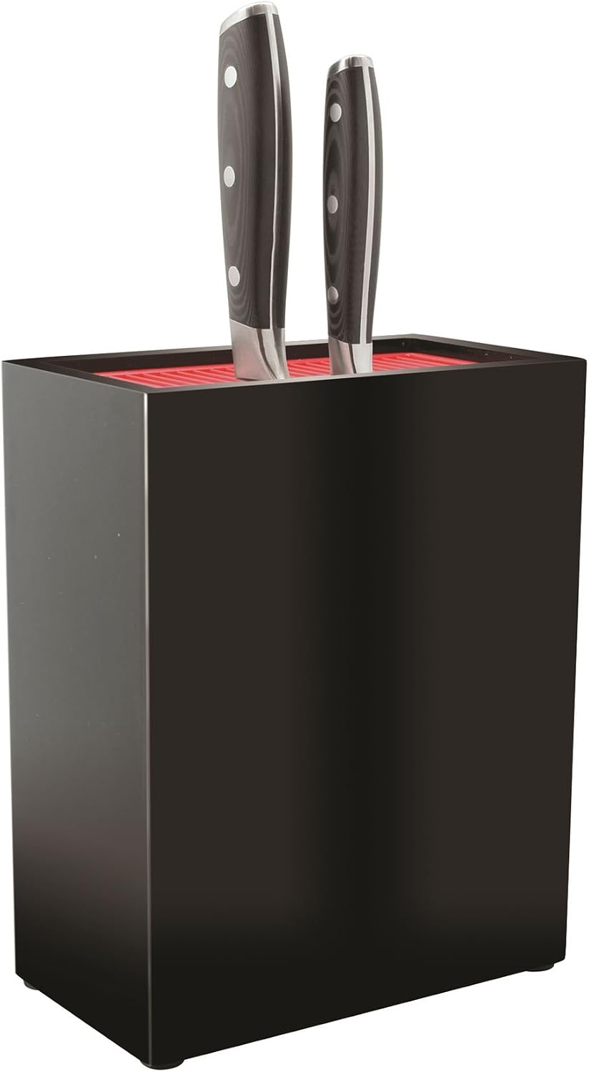 Universal Upright Knife Block Holder for 20 Knives Blades Up to 20cm Long, Matt Black