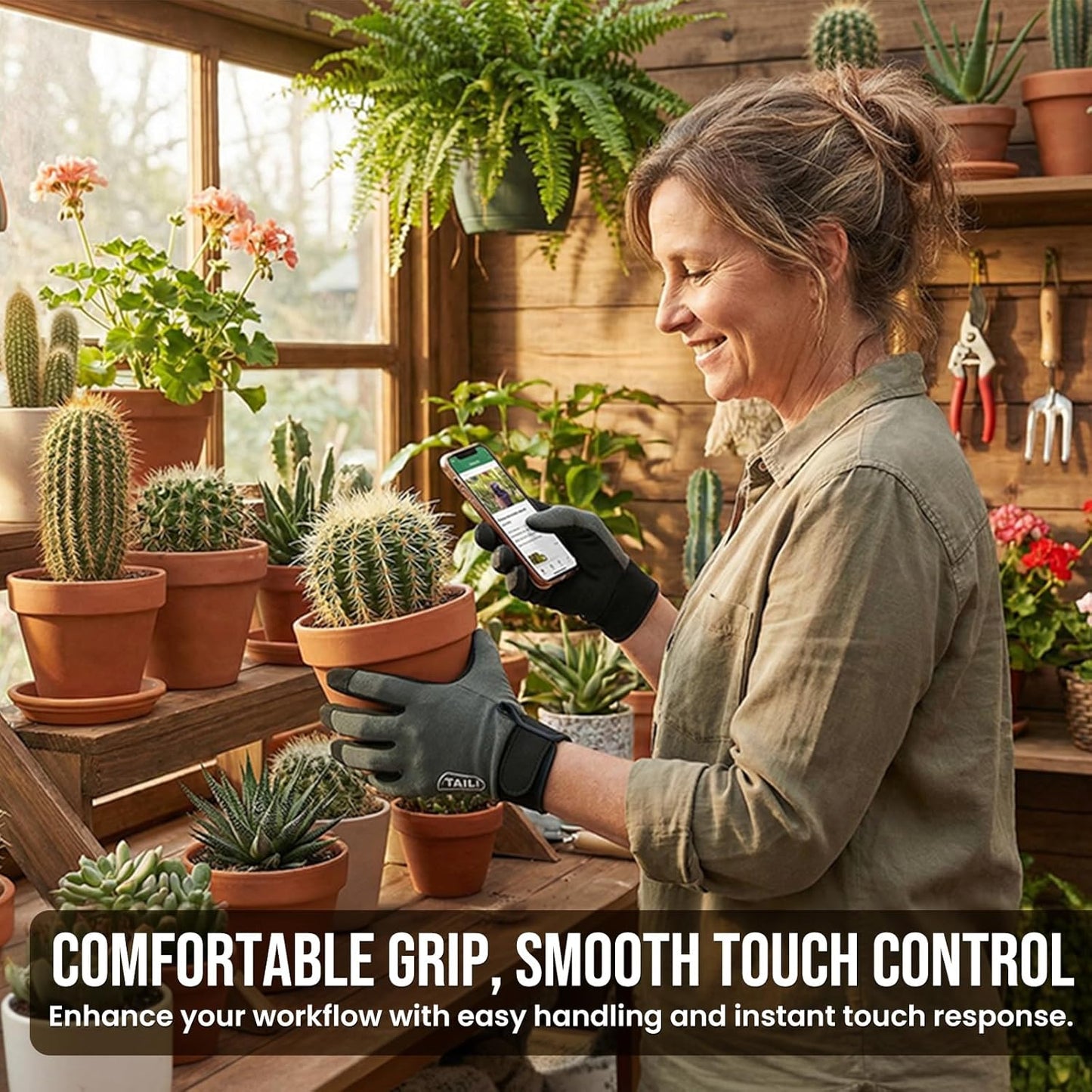 Level 5 Puncture Resistant Work Gloves, Level 2 Needle Resistant, L | Weightless Comfort, Breathable, Touchscreen, Grip Enhanced, Innovative Safety Gloves for Gardening, Carving, Fishing
