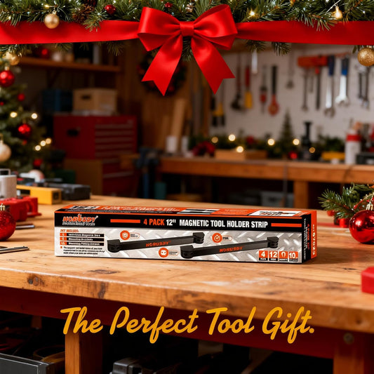 12" Magnetic Tool Holder Strip, 4-Pack Tool Magnet Bar for Garage Organization, Shop Organization, Mounting Screws Included