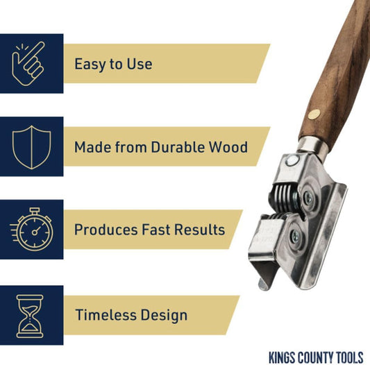 Knife Sharpener - Handheld Manual Sharpening Tool for Fixed Blades, Pocketknives, and Kitchen Knives - Blade Sharpener with Rotating Steel Sharpening Discs and Bubinga Handle