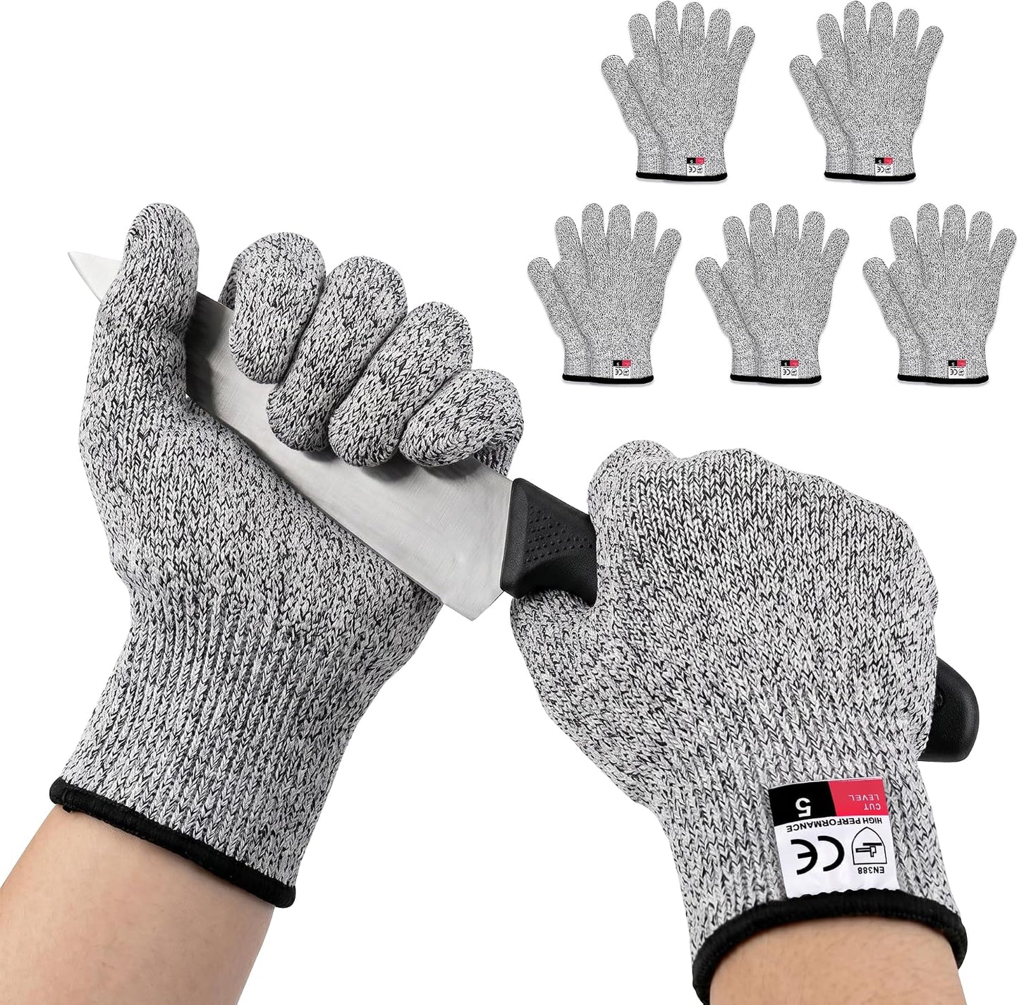 Level 5 Cut Resistant Gloves for Kitchen Food Grade, Machine Washable for Indoor&Outdoor Use