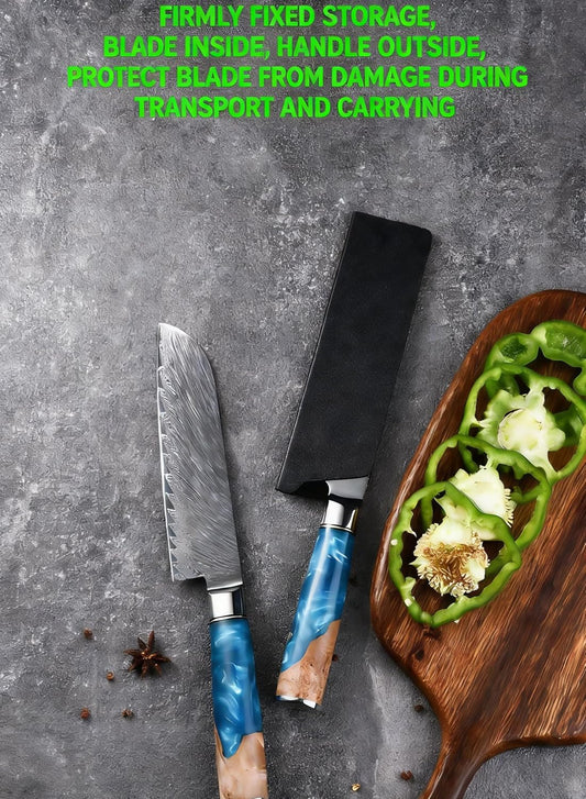 8 Inch x 2 Inch Knife Guard, Non-BPA Knife Sheath Holder, Waterproof Abrasion Resistant Felt Lined Knife Cover Sleeves, Knife Protector Black