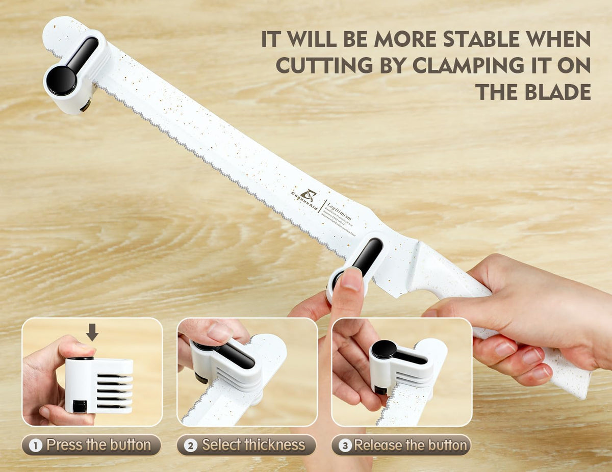 Upgrade Bread Knife for Homemade Bread, World‘s 1st Double Serrated Knife for Crusty Sourdough, 11.6 Inch Stainless Steel Bread Slicer, Professional Sourdough Cutter, Ideal for Gift, Pink