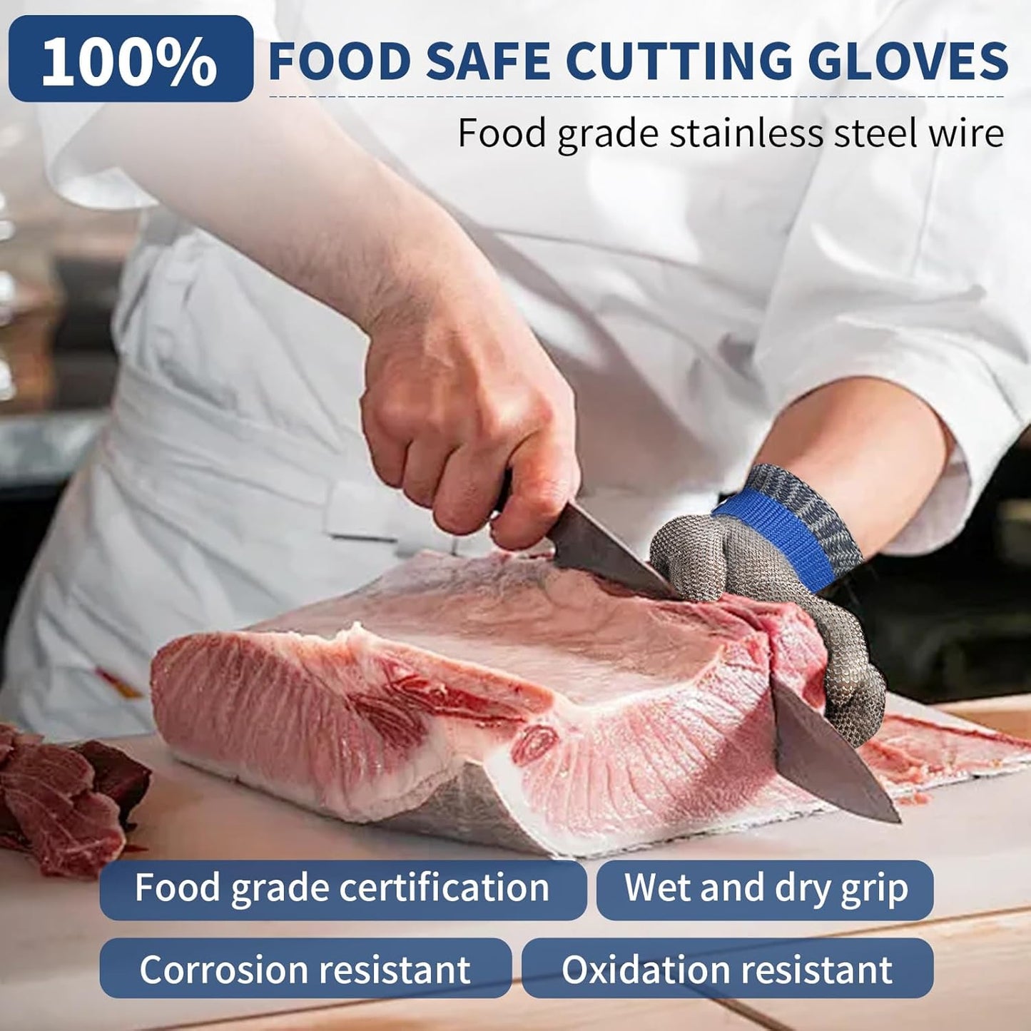 Cut Resistant Gloves Level 5 ANSI Certified Food Grade Safety for Kitchen Butchers