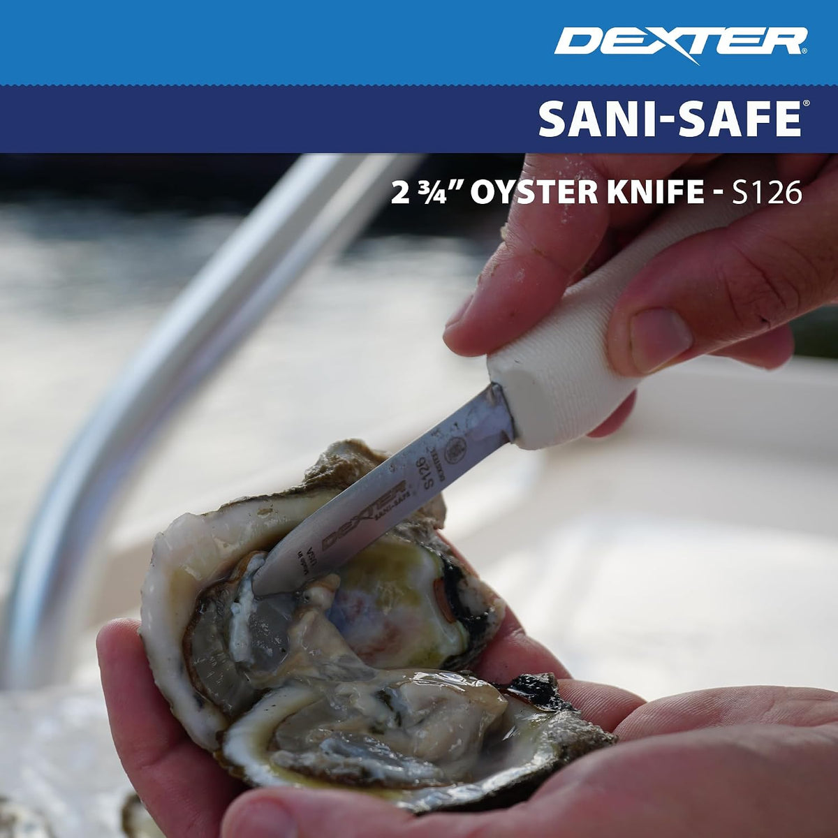 Dexter-Russell Sani-Safe 2.75" New Haven Oyster Knife, Curved Tip