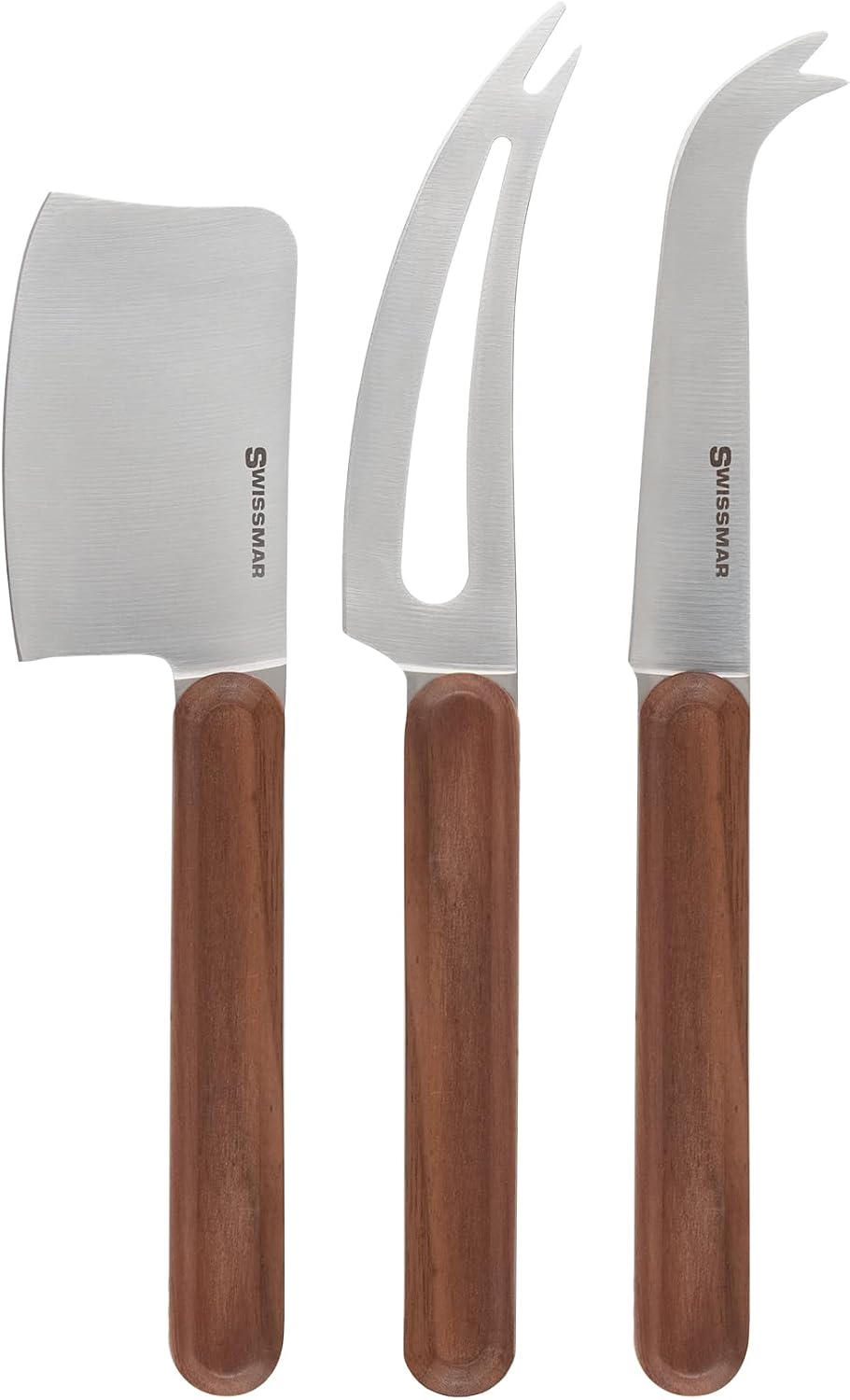 3-Piece Cheese Knife Set for Charcuterie Board - Elegant Utensils for Slicing Soft & Hard Cheeses - Stainless Steel Blades with Acacia Wood Handles - Perfect for Kitchen Collection