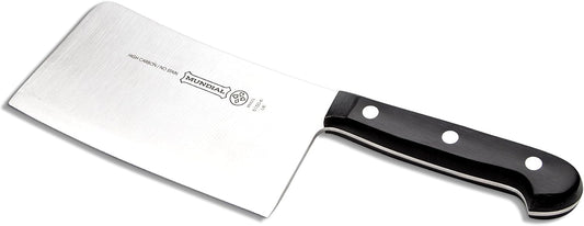 5100 Series Meat Cleaver, Carbon Stainless Steel Meat Cleaver with Full Tang, Razor Sharp Edge, with Polyacetal Handle, Black Series