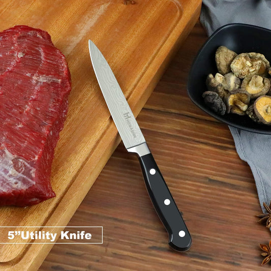 5 inch Utility Knife Sharp Professional Chef 's Knife German High Carbon Kitchen Knives Ergonomic Handle With Christmas Gift Box
