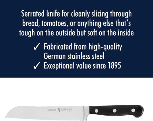 Classic Razor-Sharp 7-inch Bread Knife, Cake Knife, German Engineered Informed by 100+ Years of Mastery