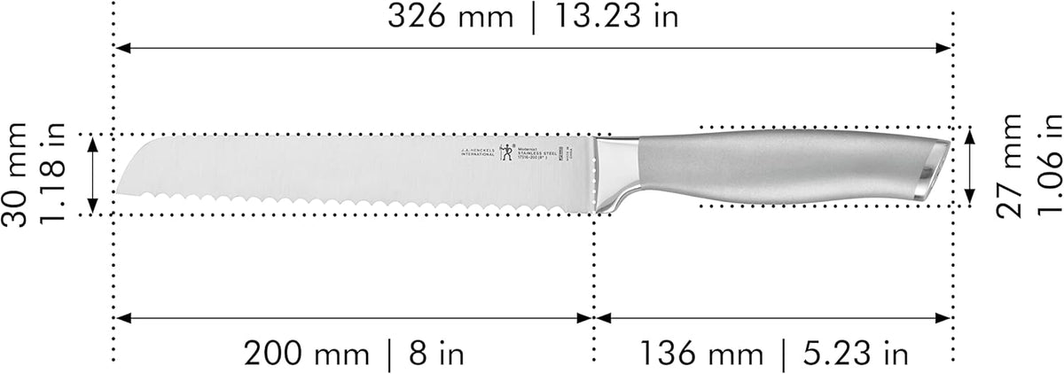 Classic Razor-Sharp 7-inch Bread Knife, Cake Knife, German Engineered Informed by 100+ Years of Mastery