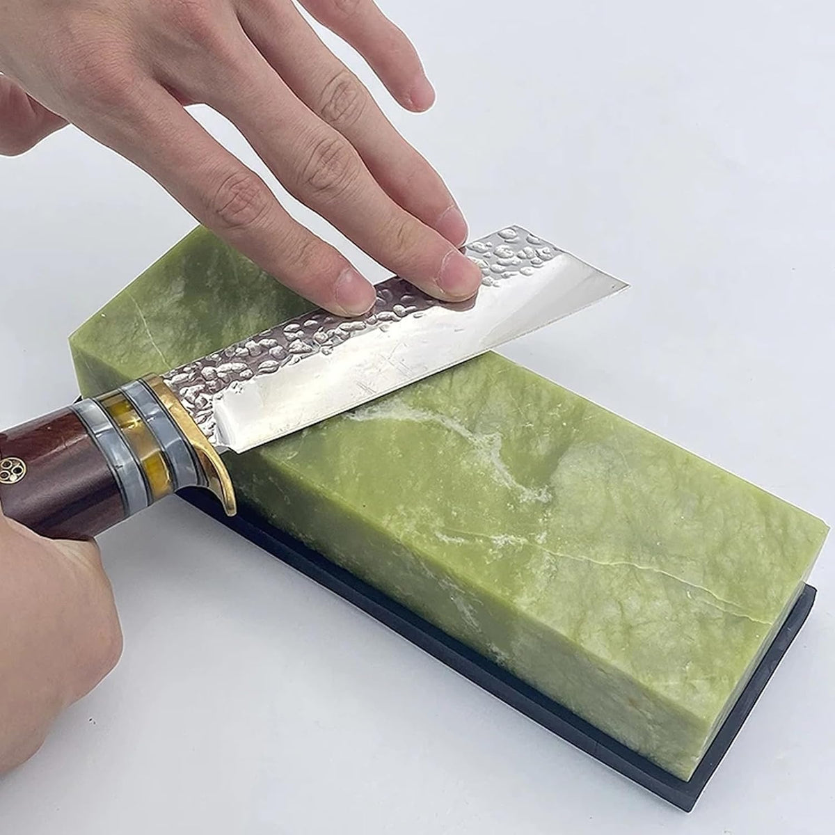 LARGE SIZE Knife Sharpening Stone,10000 Grit Sharpener Whetstone Final Fine Polishing Natural Green Honing Oilstone for Knives Tools,Cutting Tools (200 * 50 * 25)