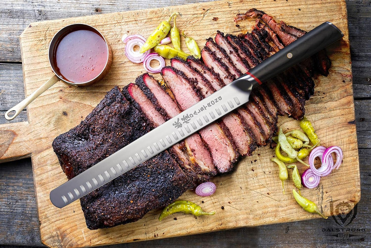 Slicing & Carving Knife - 12 inch Slicer - Phantom Series - Japanese High-Carbon AUS8 Steel - Pakkawood Handle - Kitchen Knife - Brisket Knife - Sheath Included